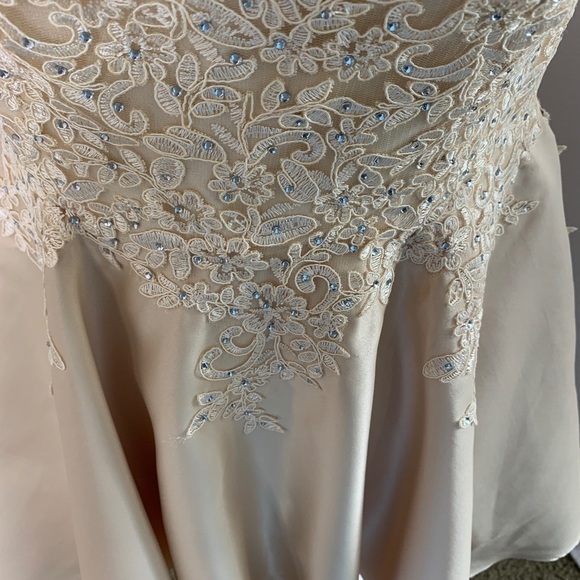 Dancing Queen Lace Crystal Princess Neckline Gown - Picture 5 of 16